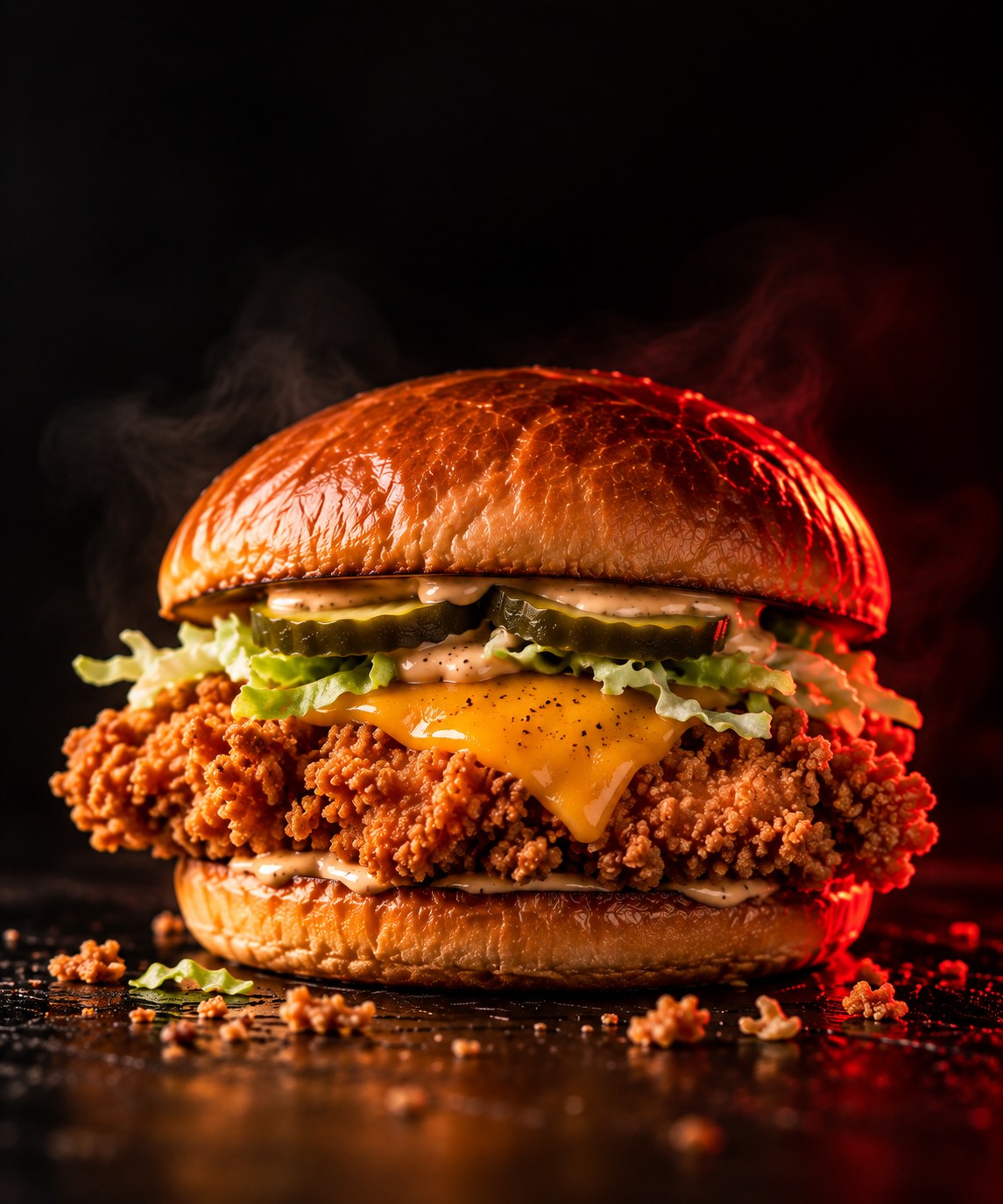 Crispy chicken burger